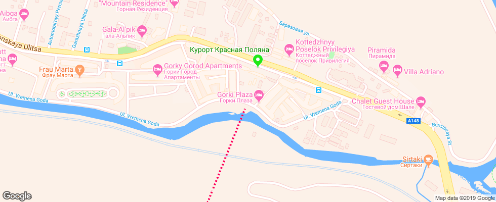 Отель Kortyard Marriott Sochi Krasnaya Polyana на карте России