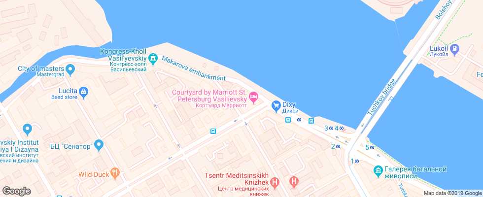 Отель Kortyard Marriott Vasilevskij на карте России