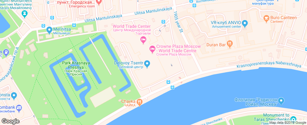 Отель Kraun Plaza Moskva на карте России