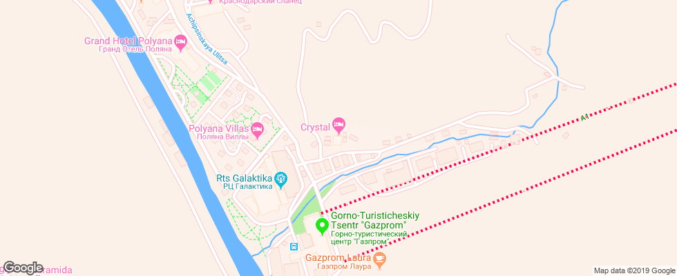 Отель Kristall Krasnaya Polyana на карте России