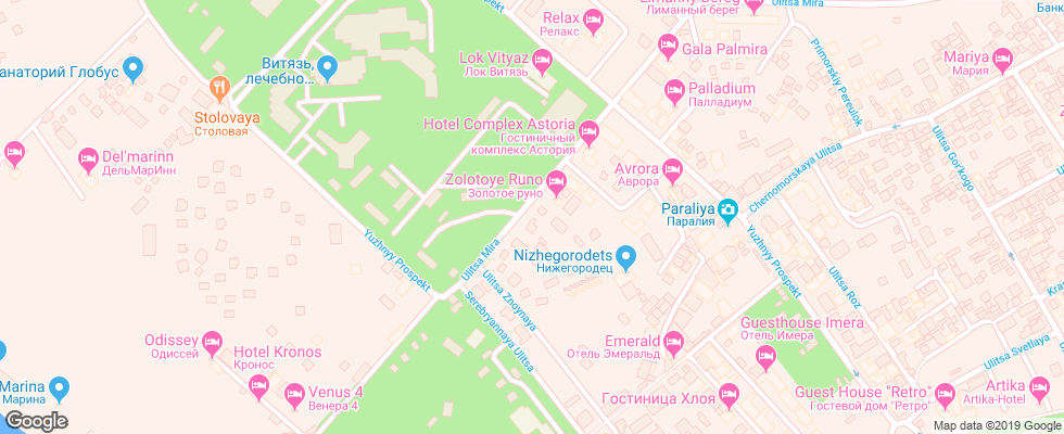 Отель Marina Vityazevo на карте России