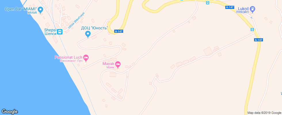 Отель Mayak Tuapse на карте России