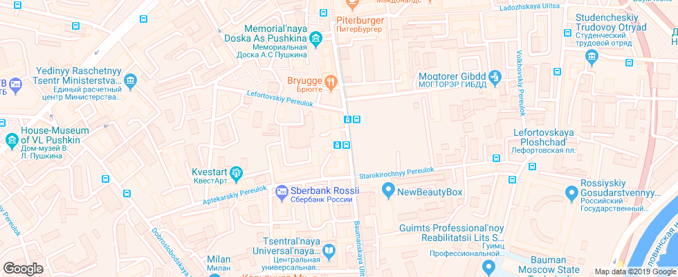 Отель Merkyur Moskva Baumanskaya на карте России