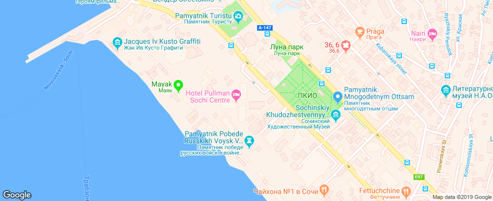 Отель Merkyur Sochi Tsentr на карте России