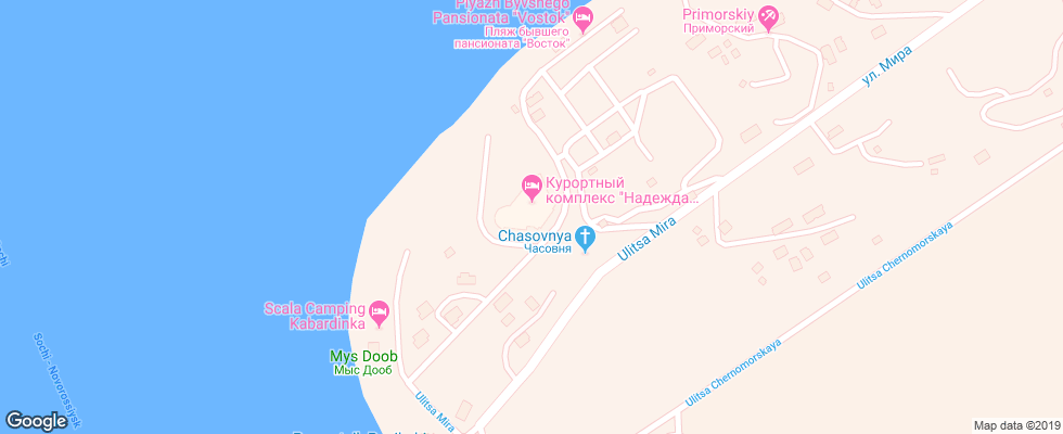 Отель Nadezhda Spa I Morskoj Raj на карте России