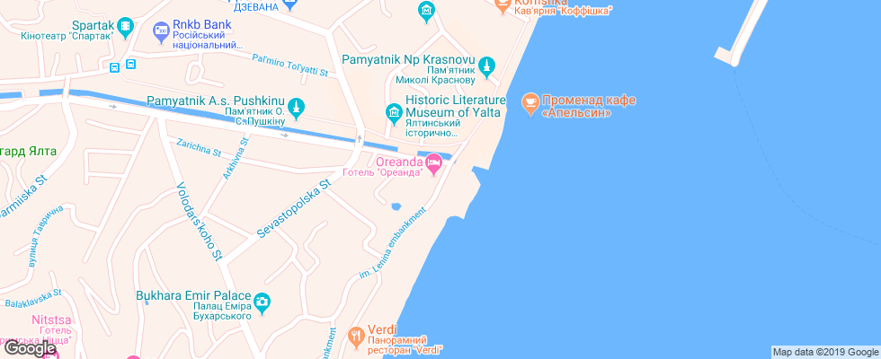 Отель Oreanda на карте России