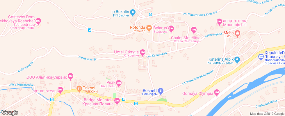 Отель Otkrytie на карте России