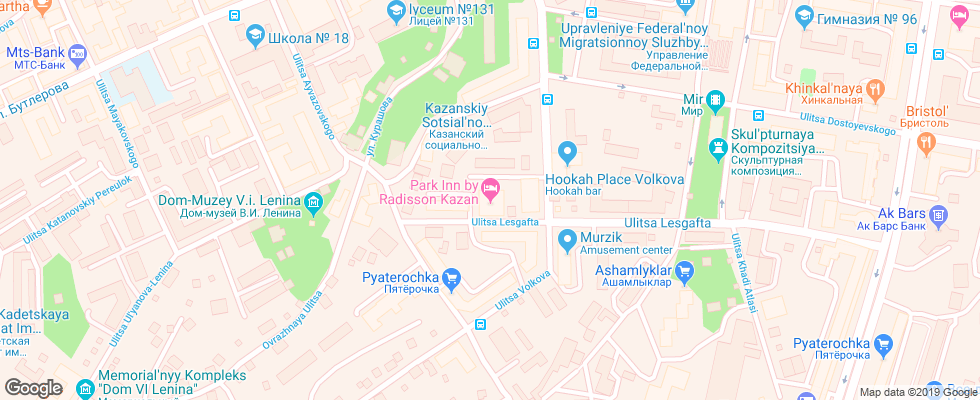 Отель Park Inn Kazan на карте России