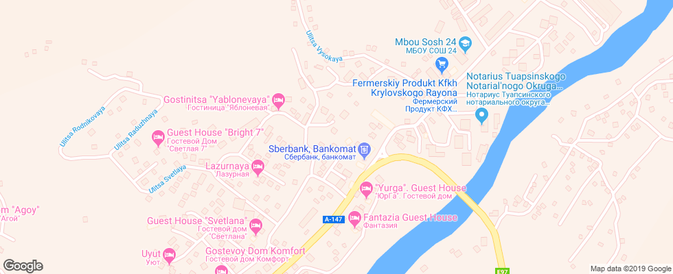 Отель Rassvet на карте России