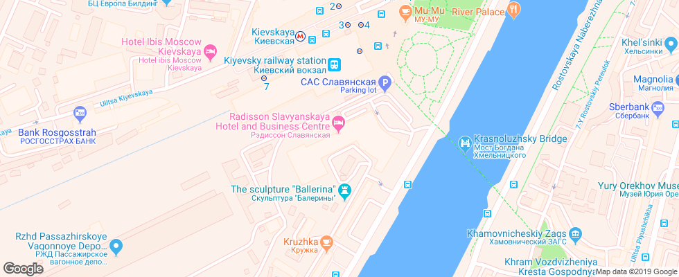 Отель Redisson Slavyanskaya на карте России