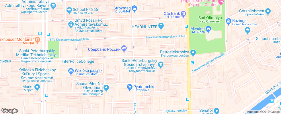 Отель Rinaldi Na Moskovskom - Ii на карте России