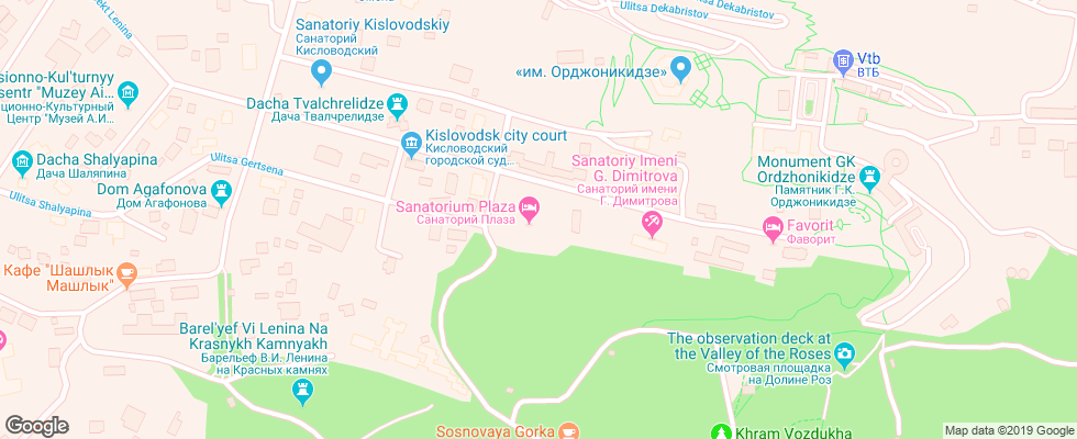 Отель Sanatorij Plaza Kislovodsk на карте России