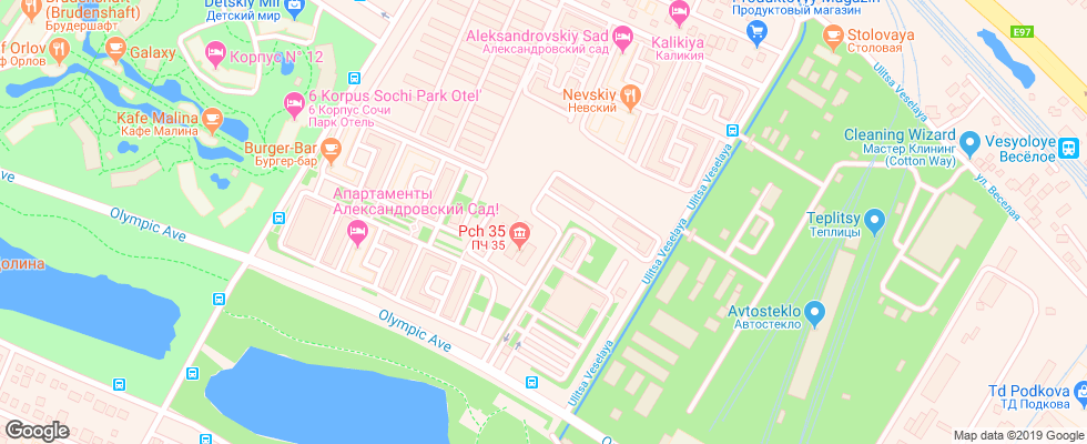 Отель Sigma Sirius Park (Barhatnye Sezony, Aleksandrovskij Sad) на карте России