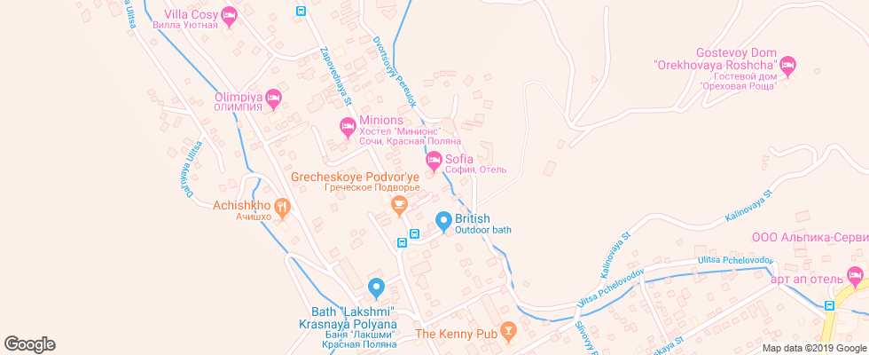 Отель Sofiya Krasnaya Polyana на карте России