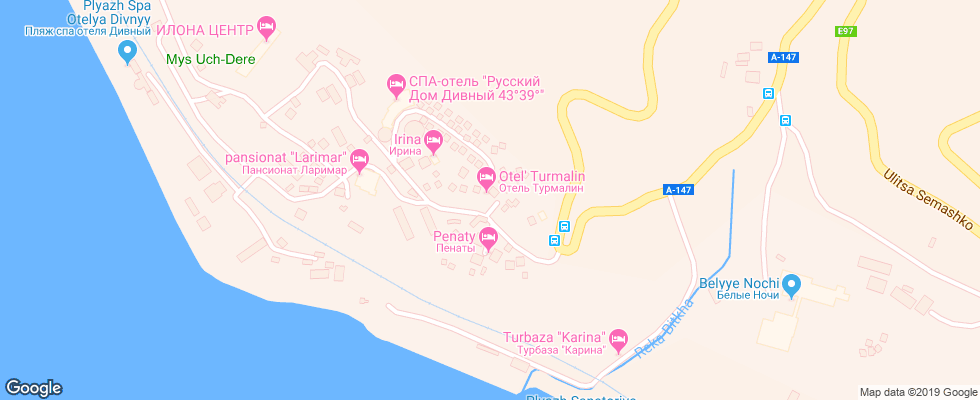 Отель Turmalin на карте России