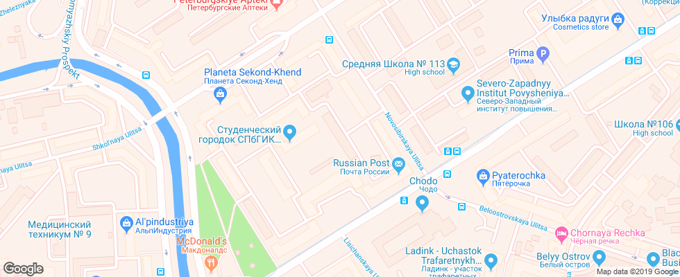 Отель U Chernoj Rechki на карте России