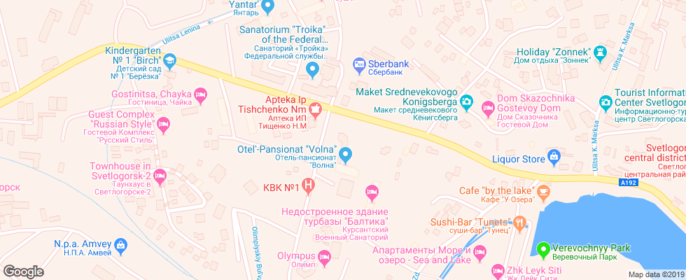 Отель Volna Svetlogorsk на карте России