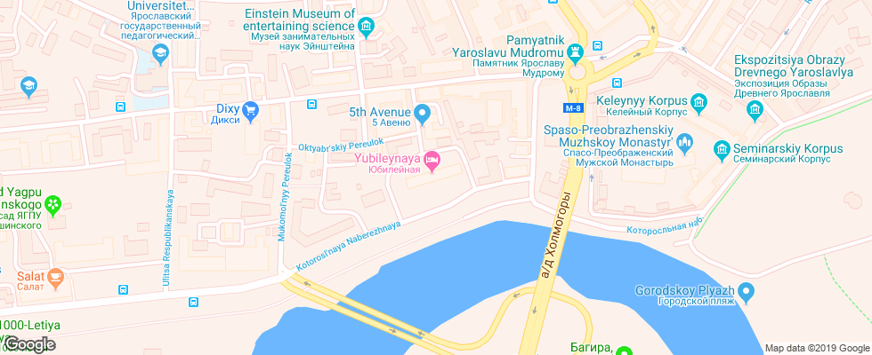 Отель Yubilejnaya Yaroslavl на карте России