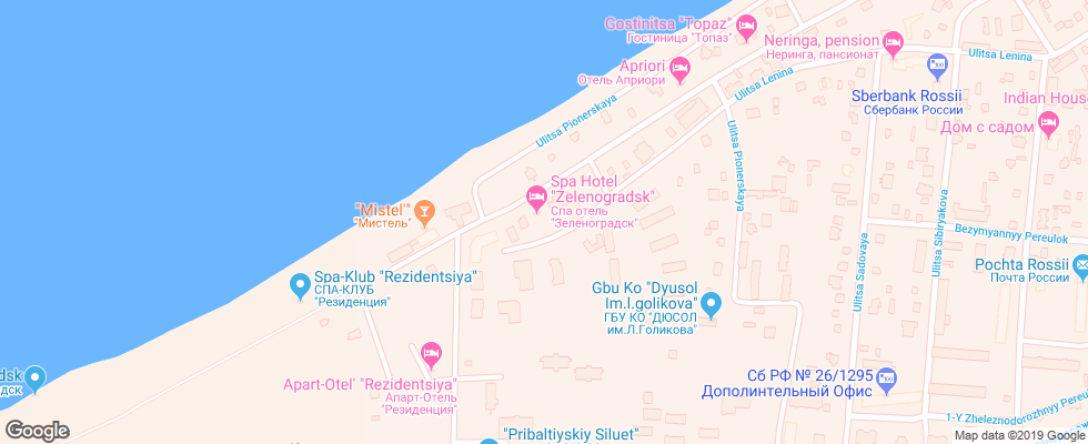 Отель Zelenogradsk Spa Otel на карте России