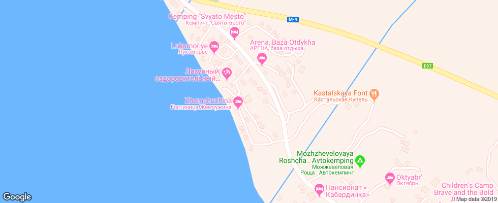 Отель Zhemchuzhina Kabardinka на карте России