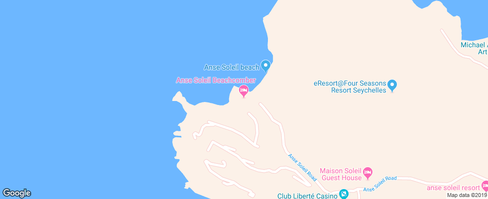 Отель Anse Soleil Beachcomber на карте Сейшел