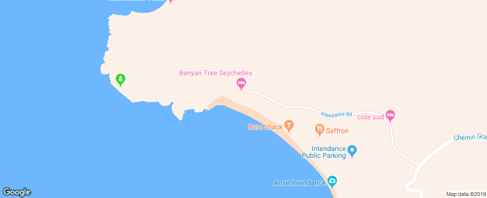 Отель Banyan Tree Seychelles на карте Сейшел