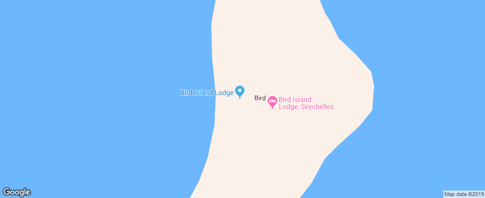 Отель Bird Island Lodge на карте Сейшел
