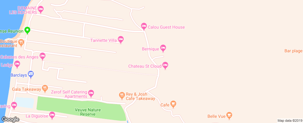 Отель Bois Damour Guesthouse на карте Сейшел