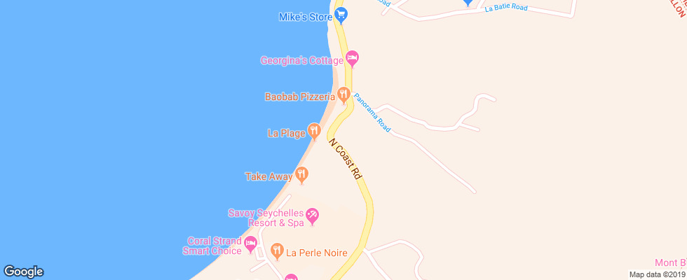Отель Bord Mer Villa на карте Сейшел