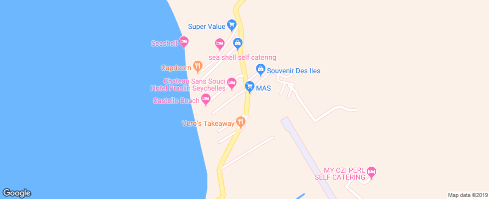 Отель Casa Tara Villas на карте Сейшел