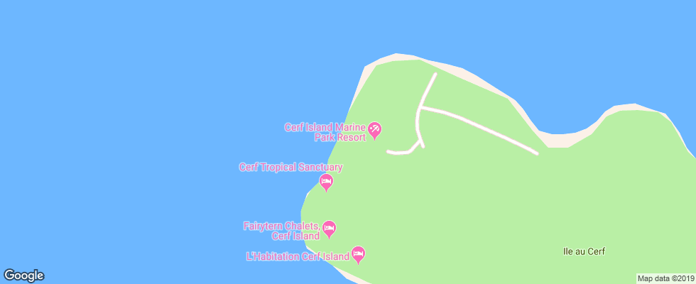 Отель Cerf Island Resort на карте Сейшел