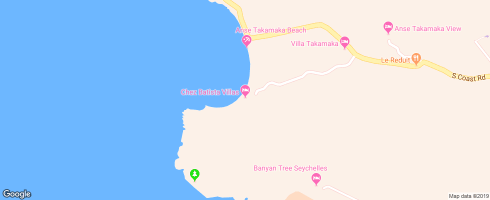 Отель Chez Batista Villa на карте Сейшел