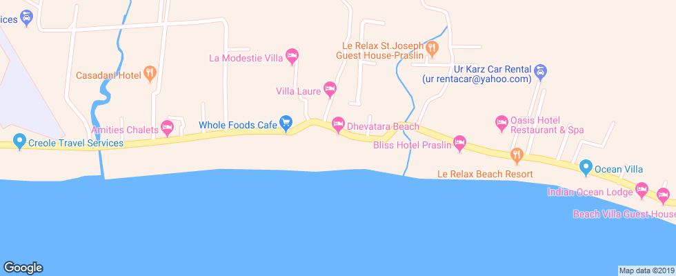 Отель Dhevatara Beach Hotel на карте Сейшел
