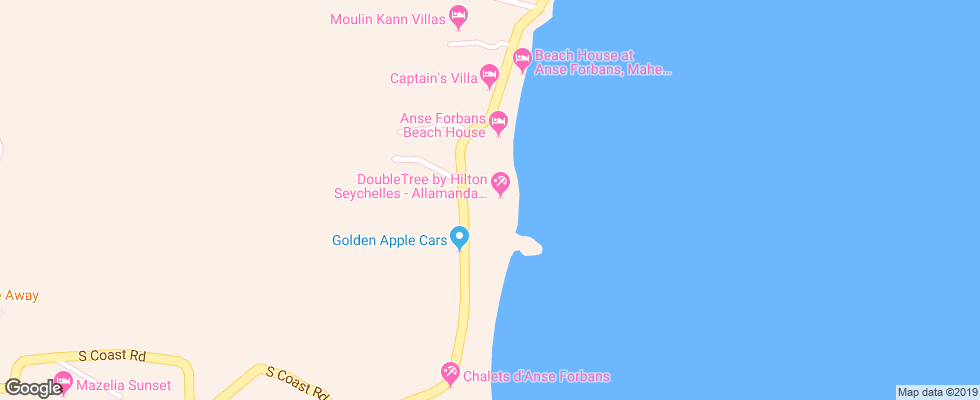 Отель Doubletree By Hilton Seychelles Allamanda Resort & Spa на карте Сейшел