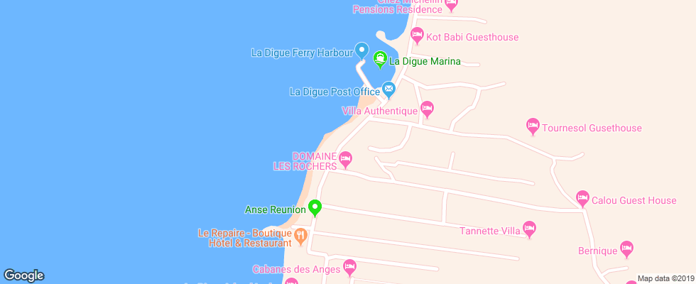 Отель La Digue Self Catering на карте Сейшел