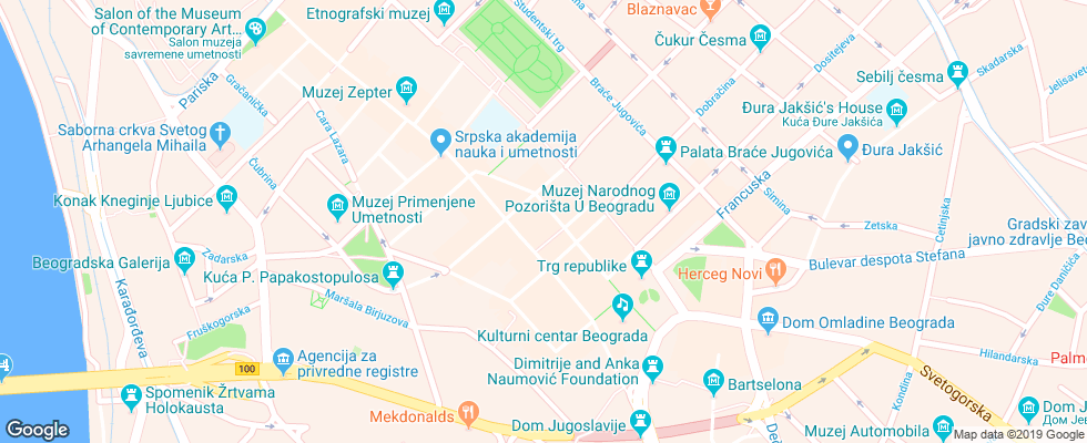 Отель Envoy на карте Сербии