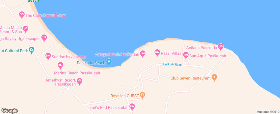 Отель Amaya Beach Passikudah на карте Шри-Ланки