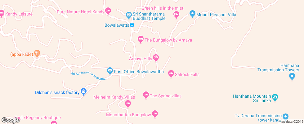 Отель Amaya Hills на карте Шри-Ланки