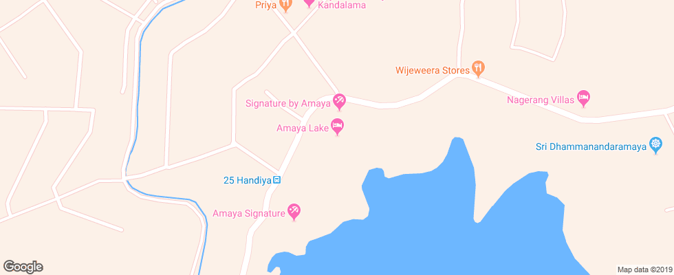 Отель Amaya Lake на карте Шри-Ланки