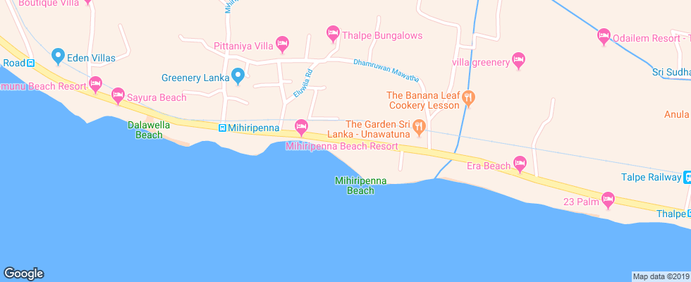 Отель Amor Villa на карте Шри-Ланки