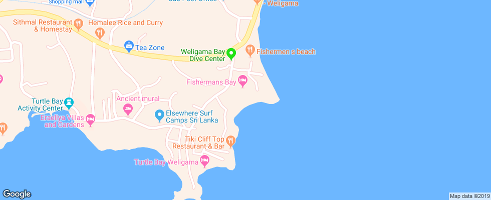 Отель Bay Beach Hotel на карте Шри-Ланки
