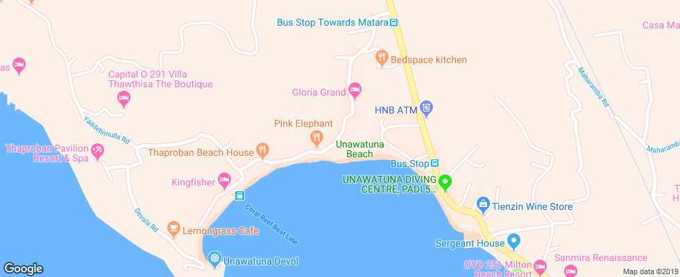 Отель Bay Watch на карте Шри-Ланки