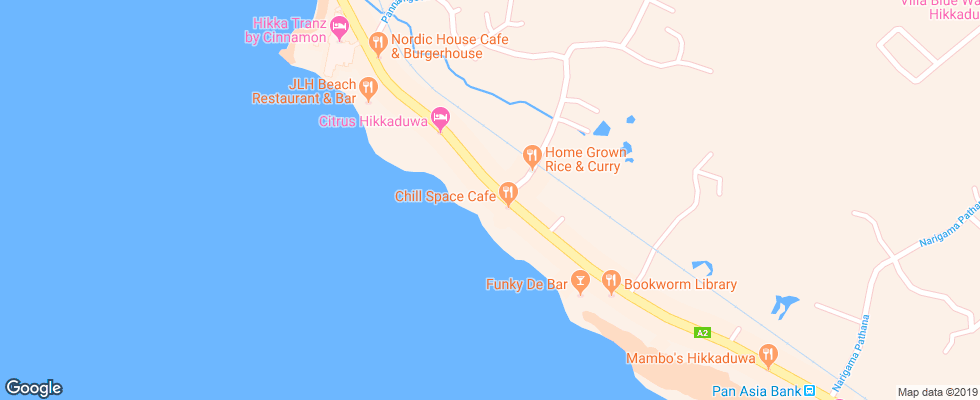 Отель Blue Ocean View на карте Шри-Ланки