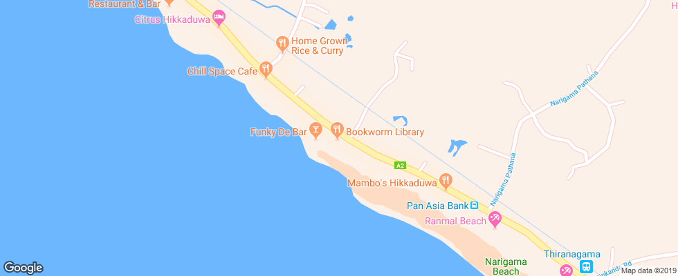 Отель Bluesky Hotel Hikkaduwa на карте Шри-Ланки