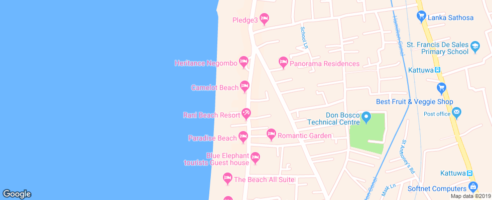 Отель Camelot Beach Hotel на карте Шри-Ланки