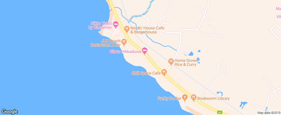 Отель Citrus Hikkaduwa на карте Шри-Ланки