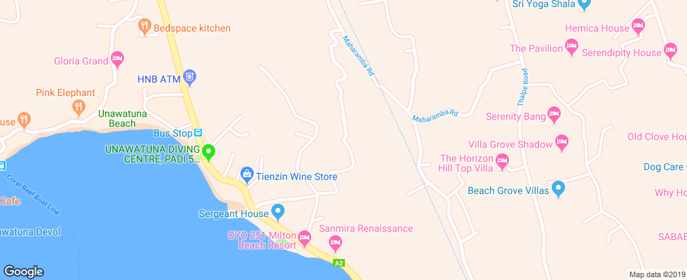 Отель Cormaran Beach Hotel на карте Шри-Ланки