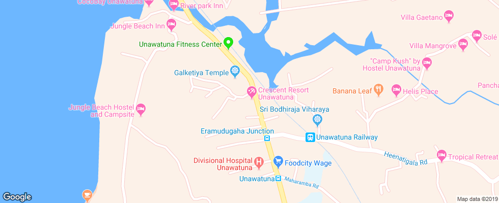 Отель Crescent на карте Шри-Ланки