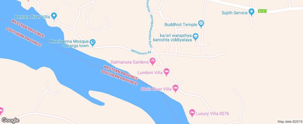 Отель Dalmanuta Gardens Ayurvedic Resort & Restaurant на карте Шри-Ланки