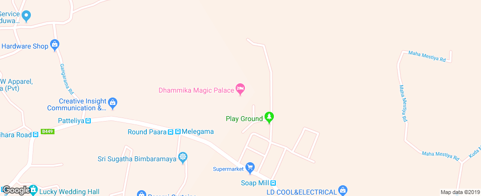 Отель Dhammika Magic Palace на карте Шри-Ланки